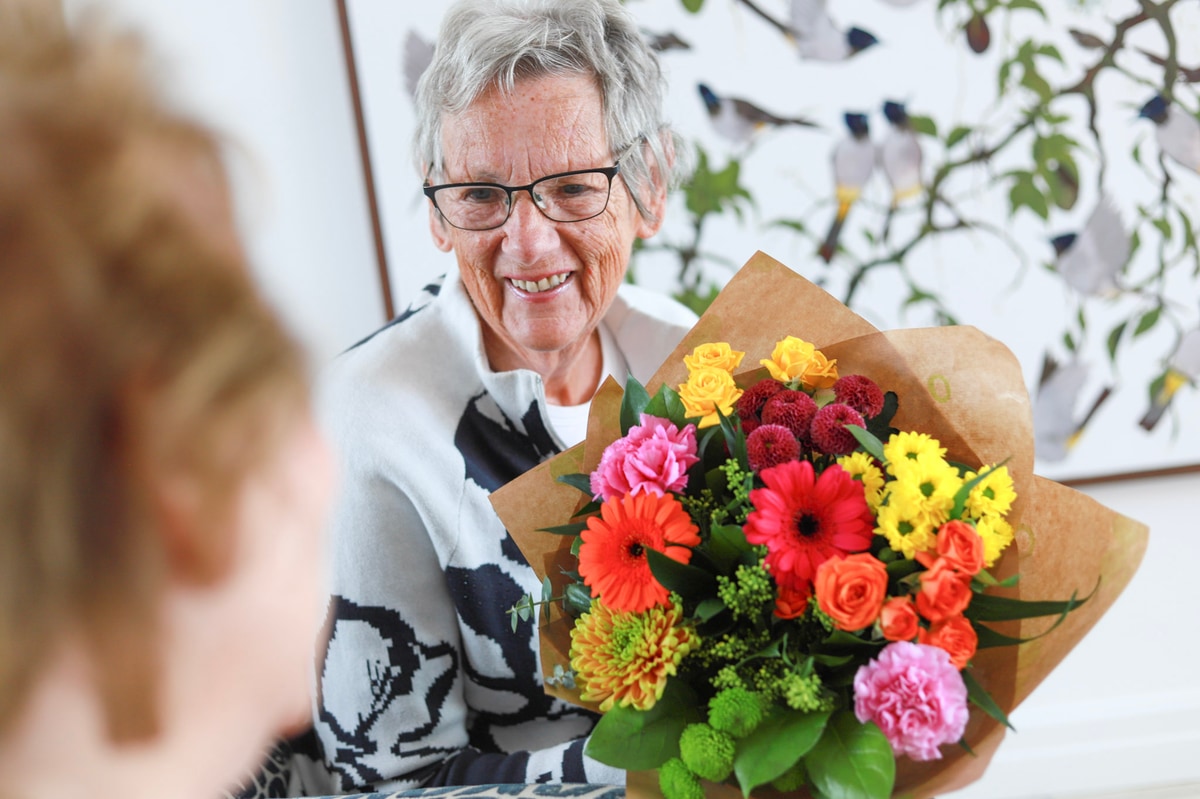 Same day bright bouquet delivered to grandmother for Grandparents Day